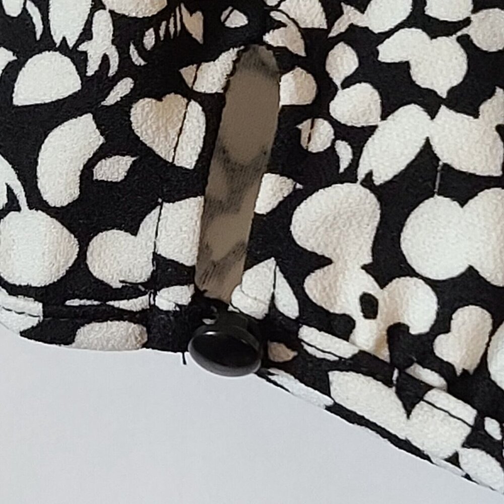 Talbots 3/4 Sleeve Slit Neck Jersey Top Size XS Black Cream Abstract Print NWT - Picture 6 of 11